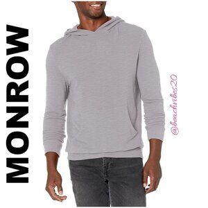 MONROW Men's Supersoft Pullover Hoodie Good Grey Medium NWT O-122